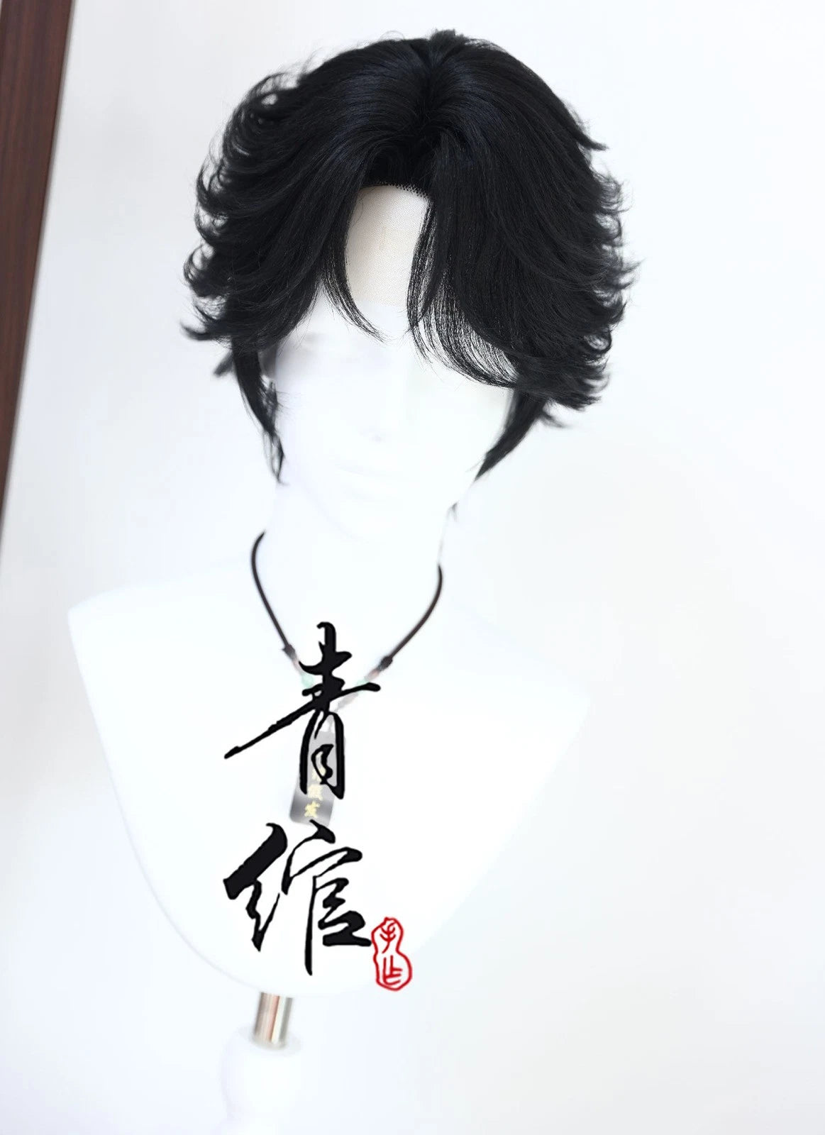 Identity Ⅴ Prospector Cosplay Wig Short Black Hair Halloween Accessories Prop 07FC0E-D4 - KOEEK