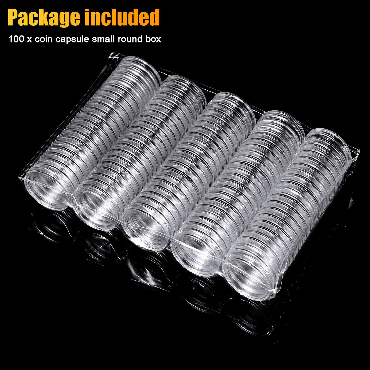 100 Direct Fit Airtight 18mm Coin Capsules Storage Holder Container for US Dimes