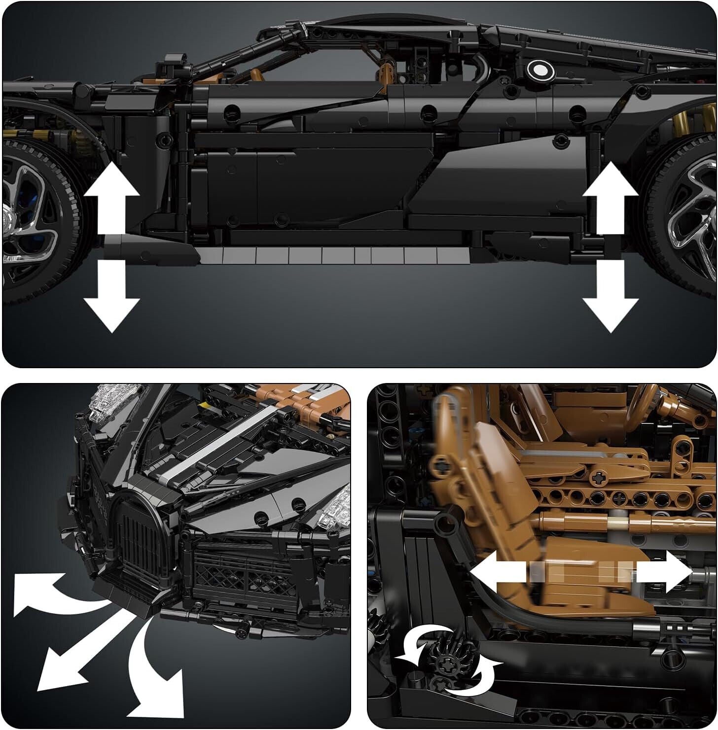 new MOULDKING 13163S | Bugatti La Voiture Noire RC 4688 PCS Technic Construction Set- KOEEK - KOEEK