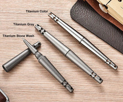 Titanium Alloy Ballpoint Pen Business Tactical Pen Office Stationery Outdoor EDC 07FC0E-D4 - KOEEK