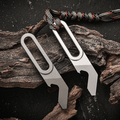 EDC Titanium Keychain Pry Bar Crowbar Pocket Opener Wrench Outdoor Multi Tools 07FC0E-D4 - KOEEK