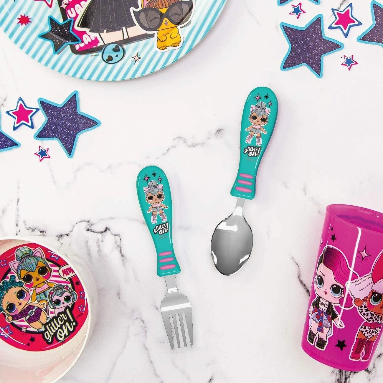 Zak Designs L.O.L. Surprise! Kitty Queen Fork & Spoon Set 2pc Kids ZAK_DESIGNS - KOEEK