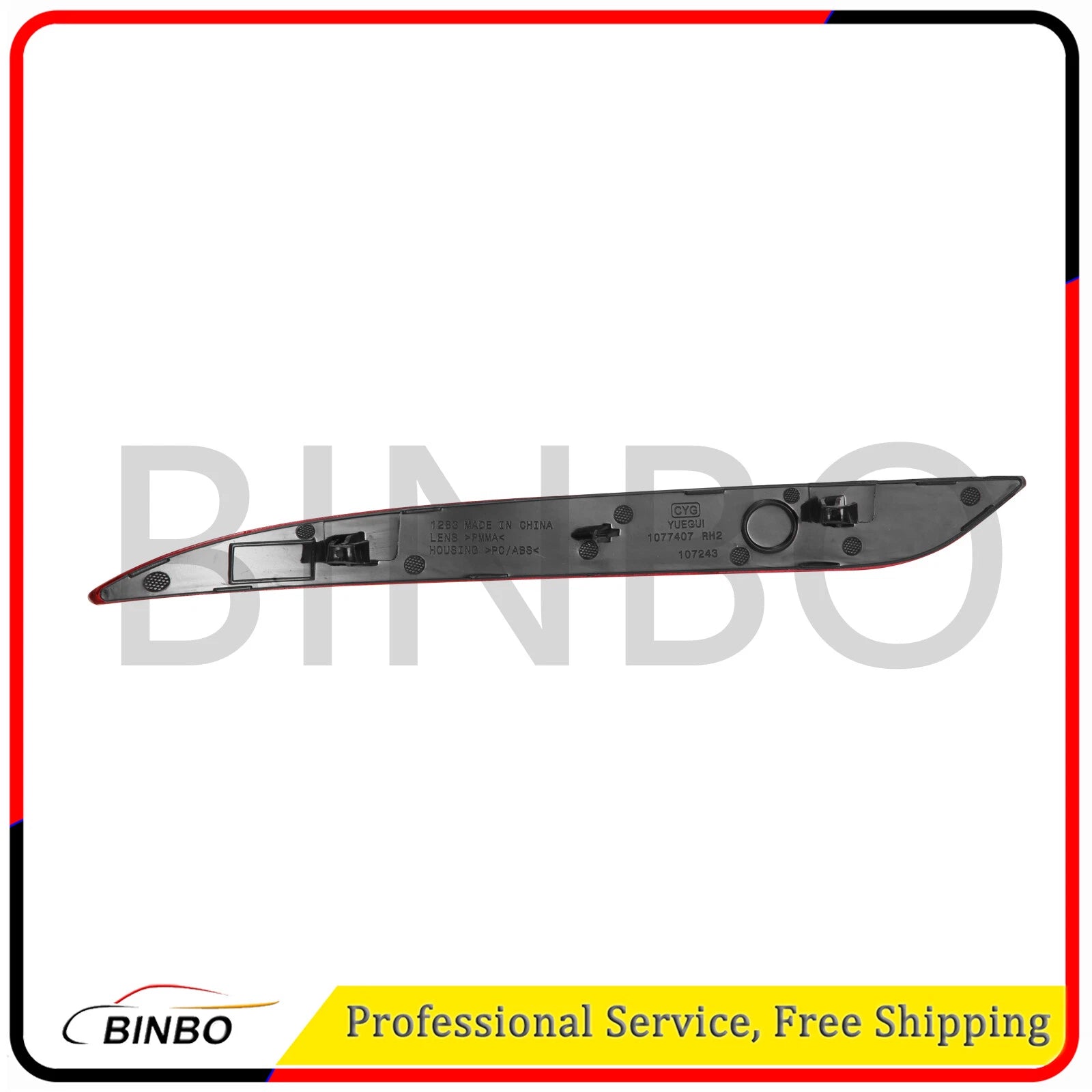 For Tesla Model 3 ABS Red 1 Pair Left + Right Tail Rear Bumper Reflector Marker 07FC0E-D4 - KOEEK