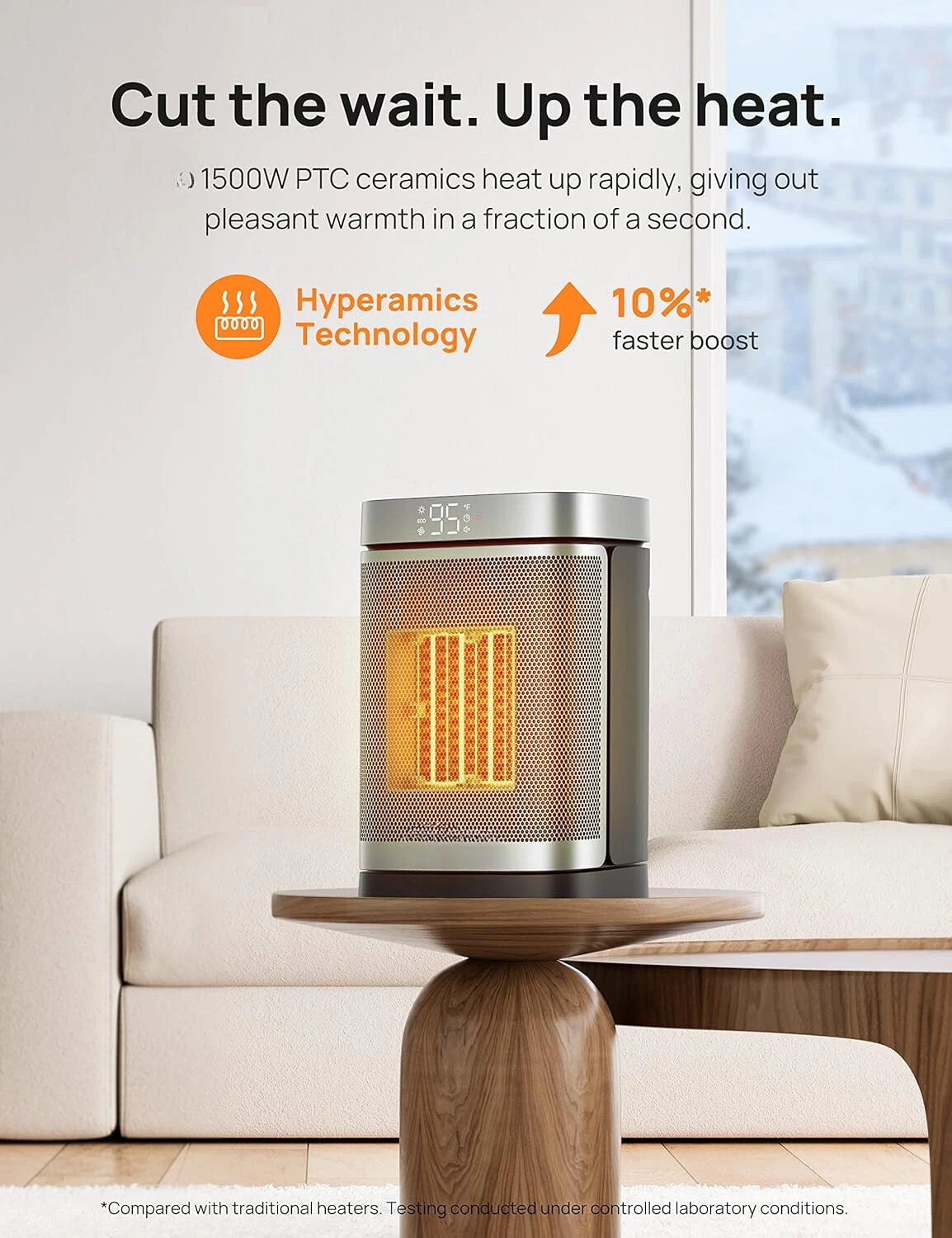 Bathroom and Indoor Space Heater,Portable Heater,1500 Watt Safe & Quiet 5 Modes 07FC0E-D4 - KOEEK