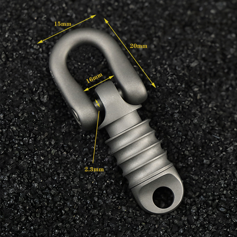 360 Degree Rotation Titanium Gimbal Keychain Car Keychain with U Buckle EDC Tool 07FC0E-D4 - KOEEK