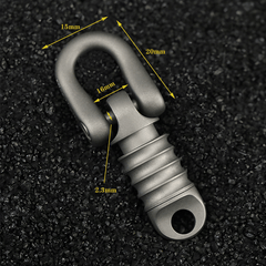 360 Degree Rotation Titanium Gimbal Keychain Car Keychain with U Buckle EDC Tool 07FC0E-D4 - KOEEK