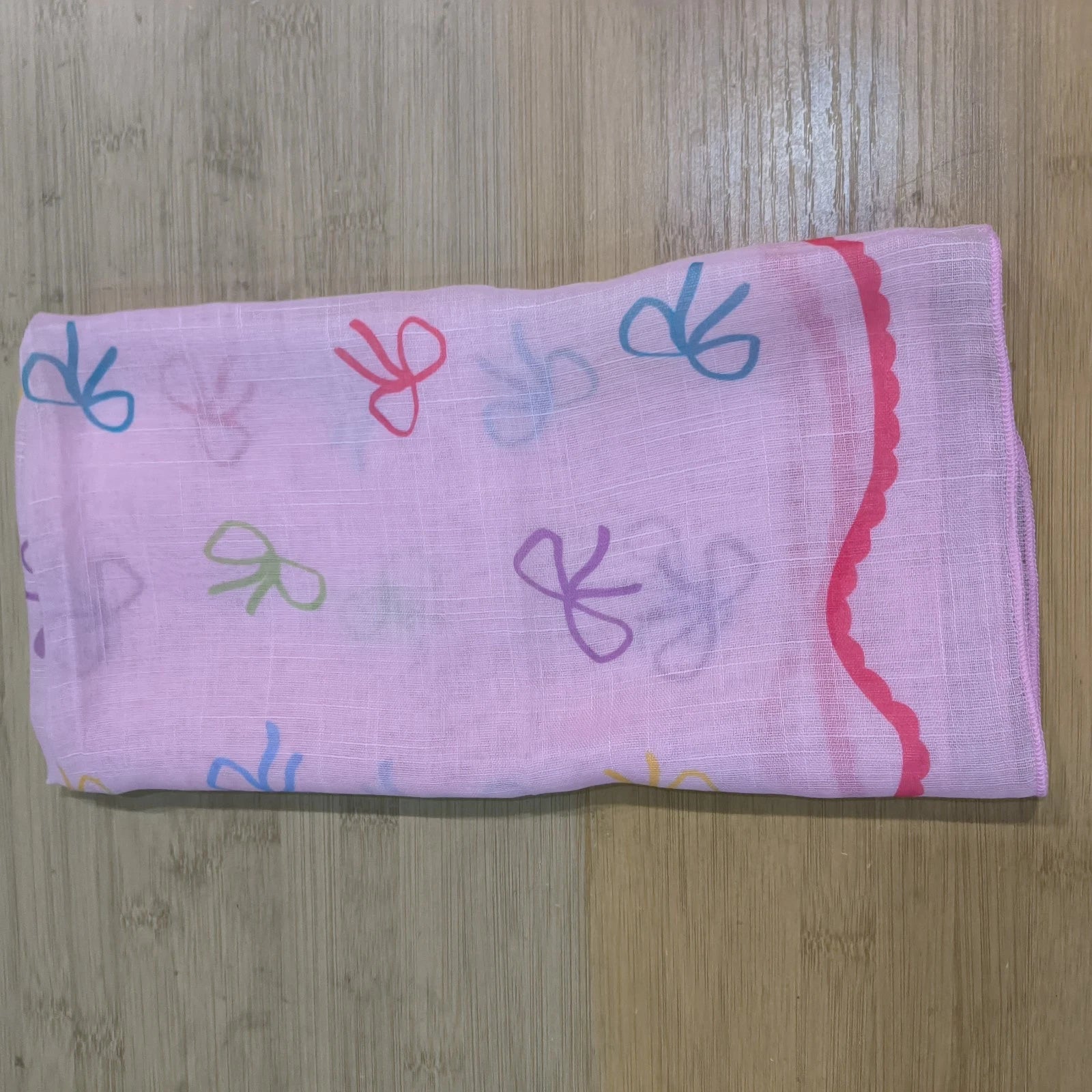 Womens Lovely Pink Bandana Scarf Neckerchief Shawl Bow Knots Graphic Scarves 07FC0E-D4 - KOEEK