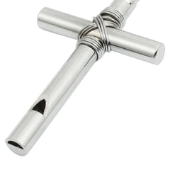 Metal Cross Whistle Keychain Pendant Dog Whistle with Keychain Silver 1pcs 07FC0E-D4 - KOEEK
