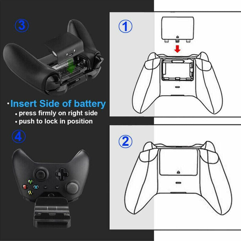 ny til Xbox One Play and Charge Kit Genopladelig batteripakke og opladningsdock