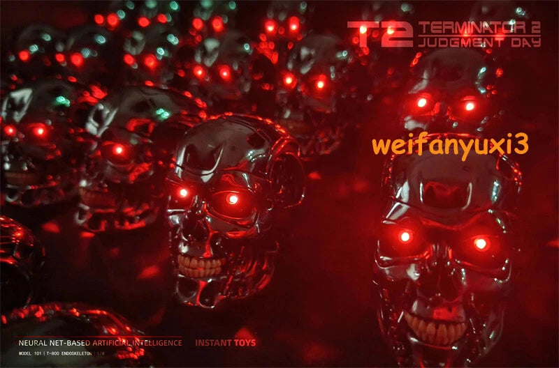 STOCK! Terminator T2 T800 ENDOSKELETON 1/4 Scale Figure Skull Model LED Eyes 07FC0E-D4 - KOEEK