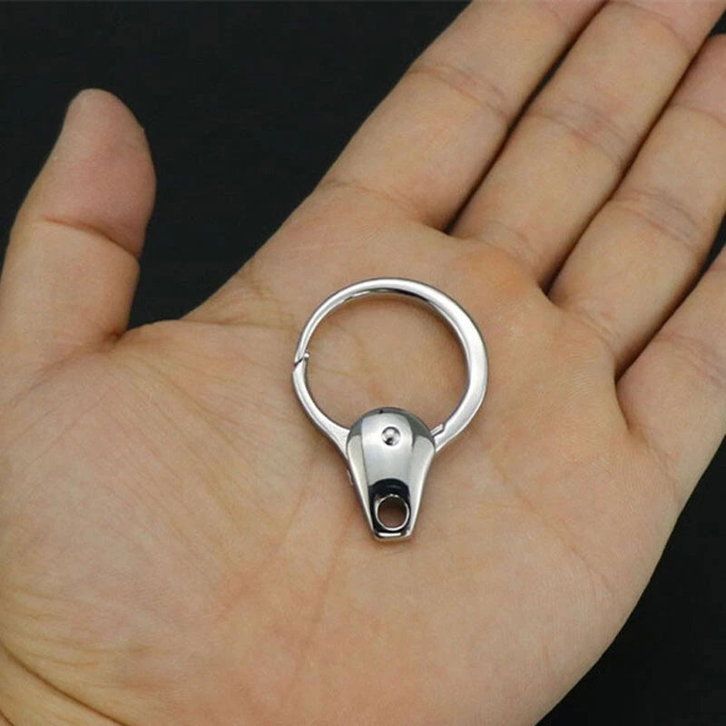 2pcs  Stainless Steel Keychain Carabiner Portable Car Key Bag Pendant EDC 07FC0E-D4 - KOEEK