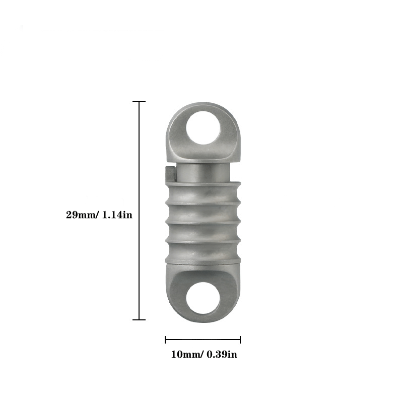 360 Degree Rotation Titanium Gimbal Keychain Car Keychain with U Buckle EDC Tool 07FC0E-D4 - KOEEK