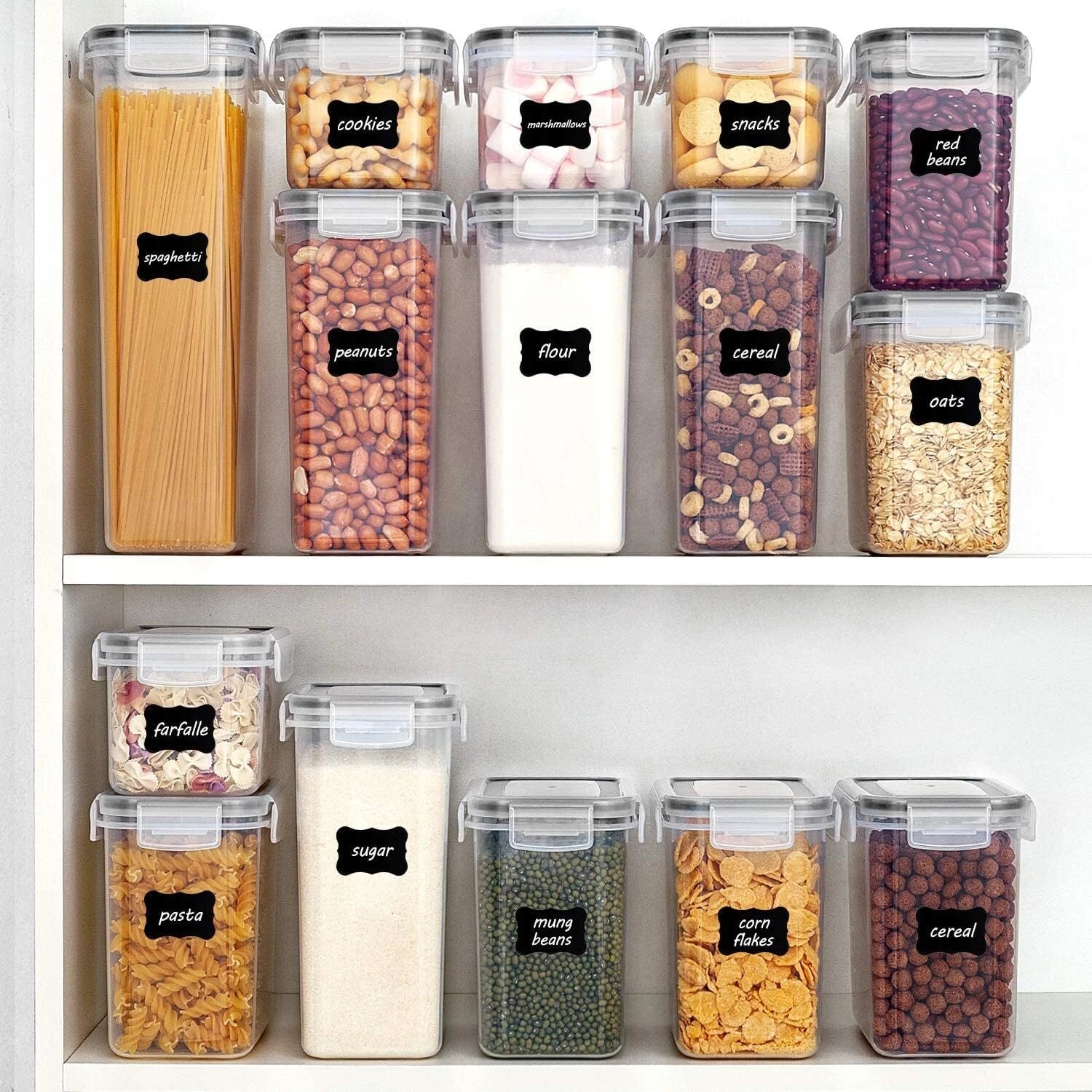 32-Piece Sealed Food Storage Container Set, BPA-Free 32 Labels 07FC0E-D4 - KOEEK