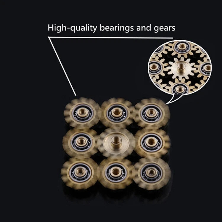 Spinner Toys Metal Brass Finger Focus Hand Stress Cube Relief Gears Fidget Toy 07FC0E-D4 - KOEEK