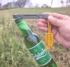 HotEDC Titanium Alloy Crowbar Deep Pocket Pry Bar  Bottle Opener Open Box Cutter 07FC0E-D4 - KOEEK