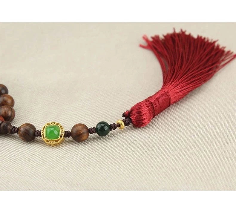 Chinese Style Black Rosewood Gourd Necklace Crossbody Pendant Long Back Chain 07FC0E-D4 - KOEEK