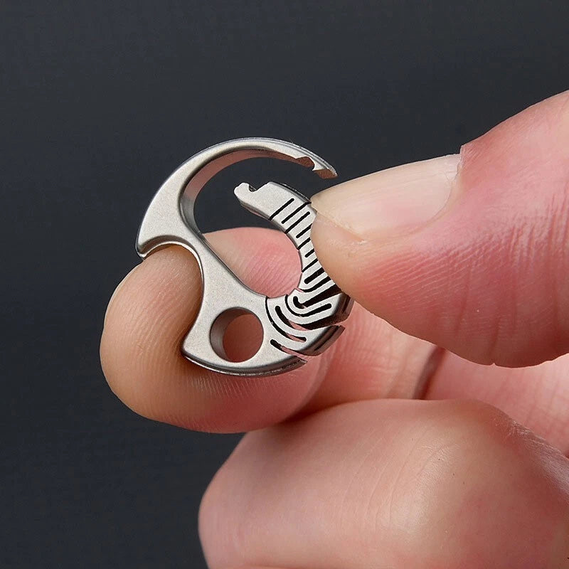 Mini Titanium Key Chain Carabiner Opener Outdoor EDC Travel Size Hanging Buckle 07FC0E-D4 - KOEEK