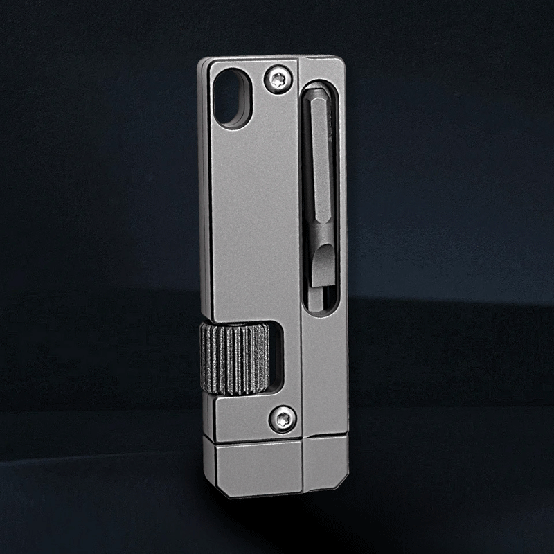 Titanium Mini Multi Tools Adjustable Wrench Pocket Pry Bar Crowbar Bits EDC Tool 07FC0E-D4 - KOEEK