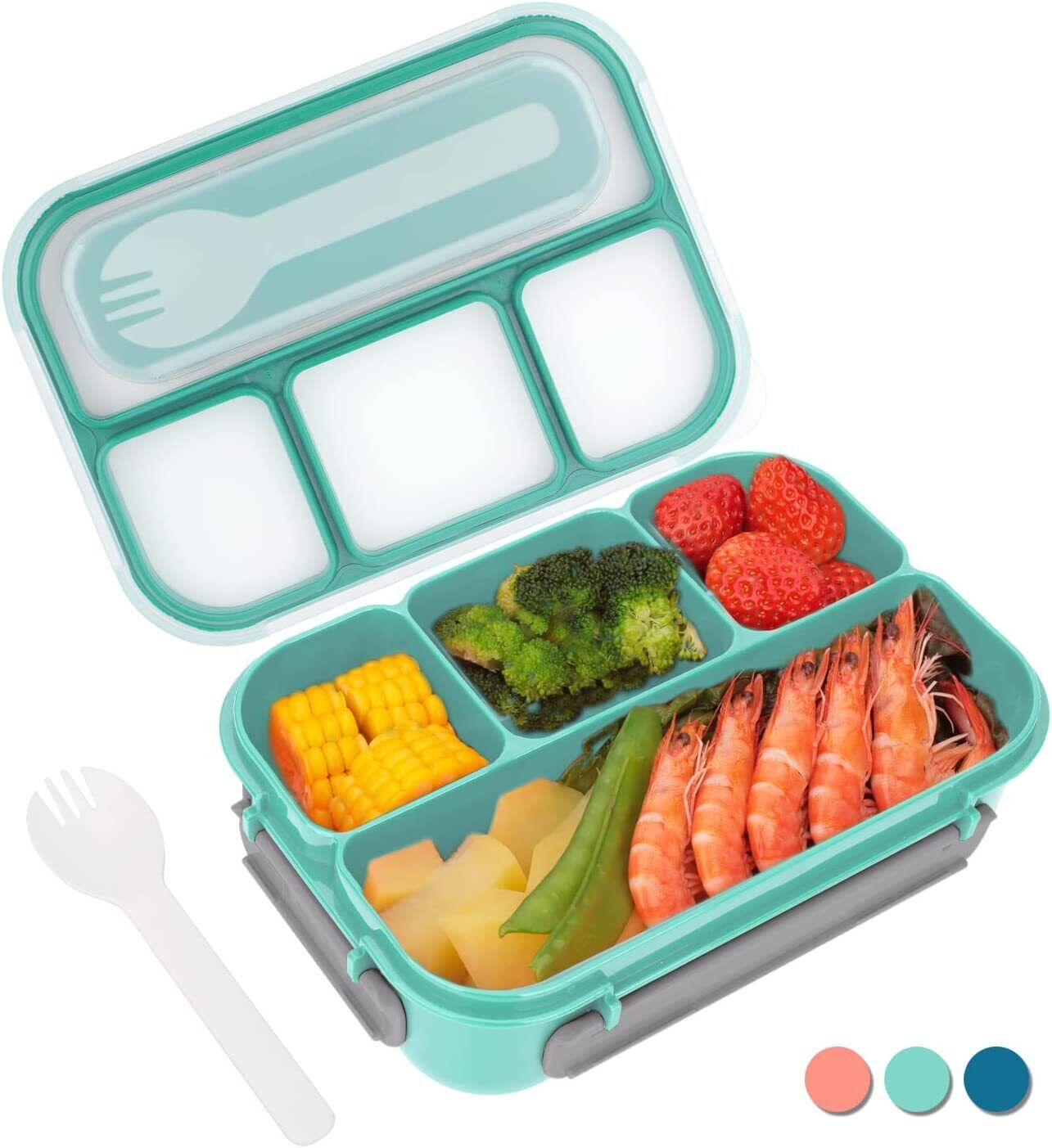 ny 1,3L Bento lunsjboks Mat Bento Oppbevaring 4-roms gaffel for voksne Barn USA