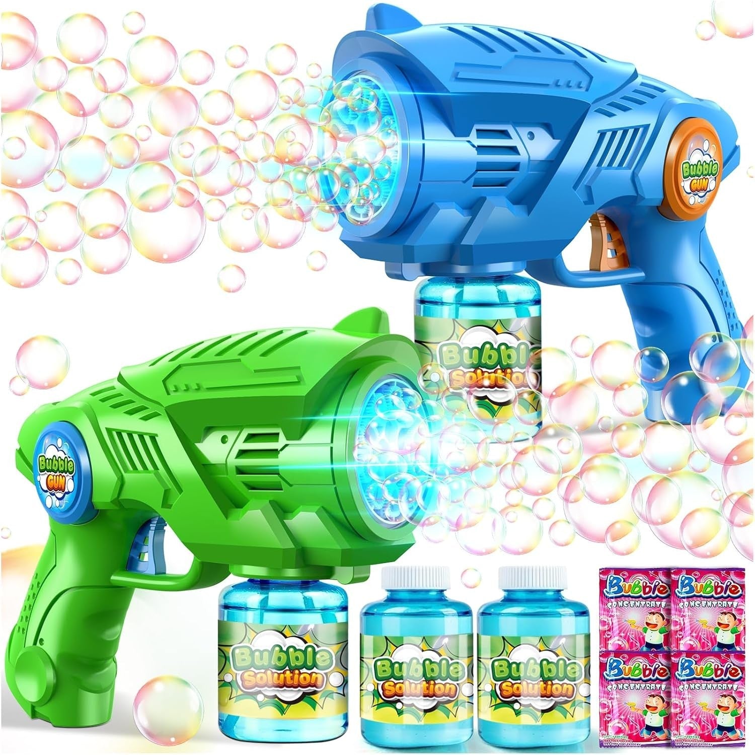 new Bubble Gun Machine for Kids 4-8: 2-Pack Automatic Guns with 2 Bottles... 07FC0E-D4 - KOEEK