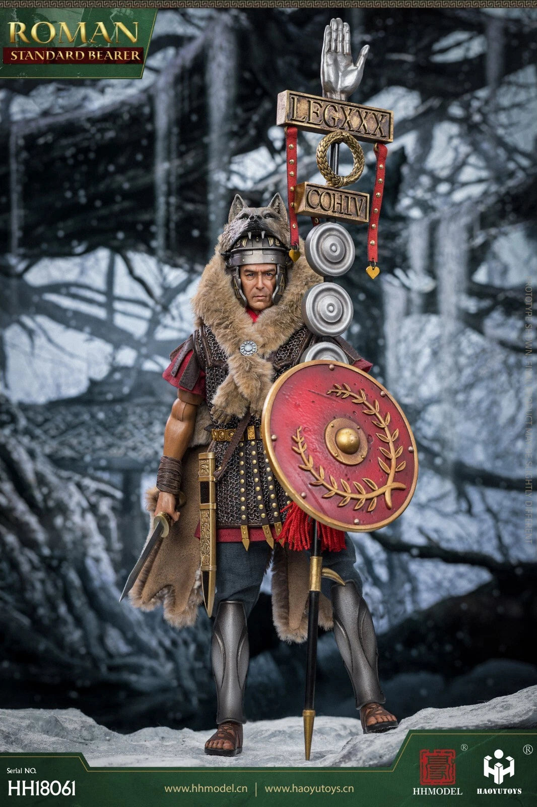 HAOYUTOYS HH18061 1/6 Imperial Legion Rome Flagman Armor Soldier Action Figures 07FC0E-D4 - KOEEK
