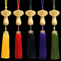 1Pc Peach Wood Wood Carving Ruyi Arts Crafts Ornament Decoration Pendant Tassels 07FC0E-D4 - KOEEK