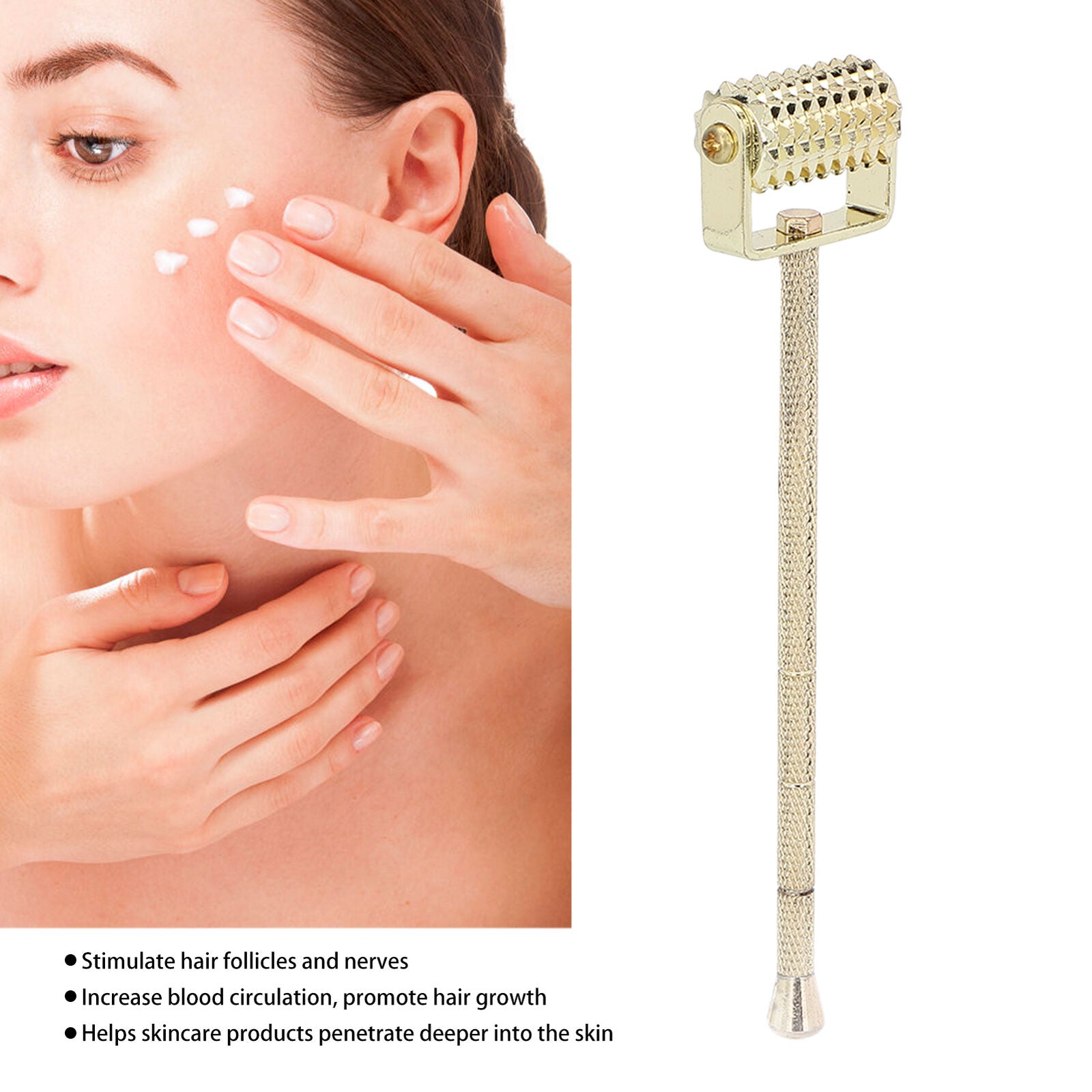 new Massage Roller Reduce Wrinkles Promote Blood Circulation Ridged Derma Roller HGF koeek - KOEEK