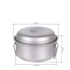 Outdoor 2L Titanium Steamer Tableware Soup Pot Portable Camping Large Capacity 07FC0E-D4 - KOEEK