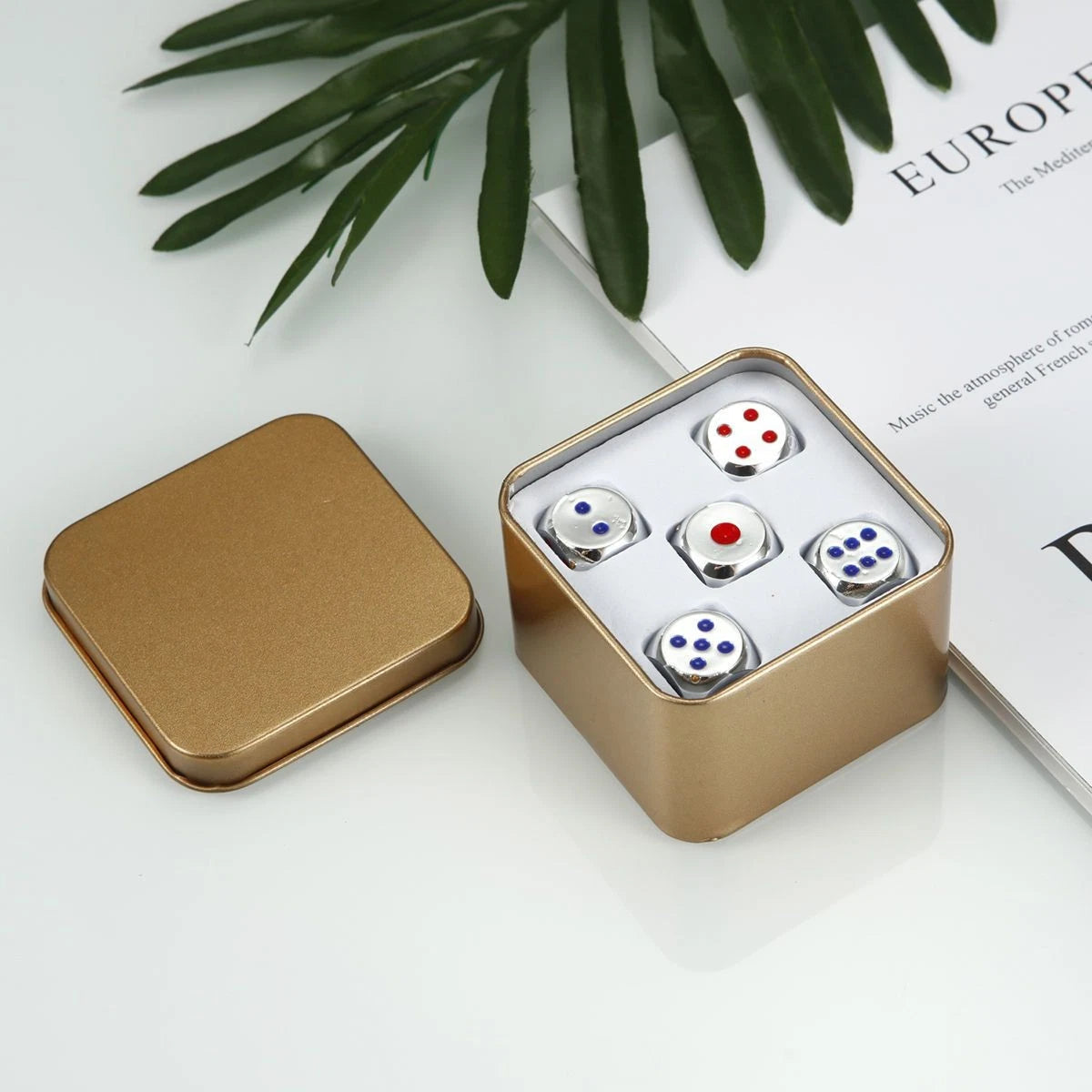 13mm Colorful Dice Game Teaching Aid 5 Pieces Box Pack 07FC0E-D4 - KOEEK