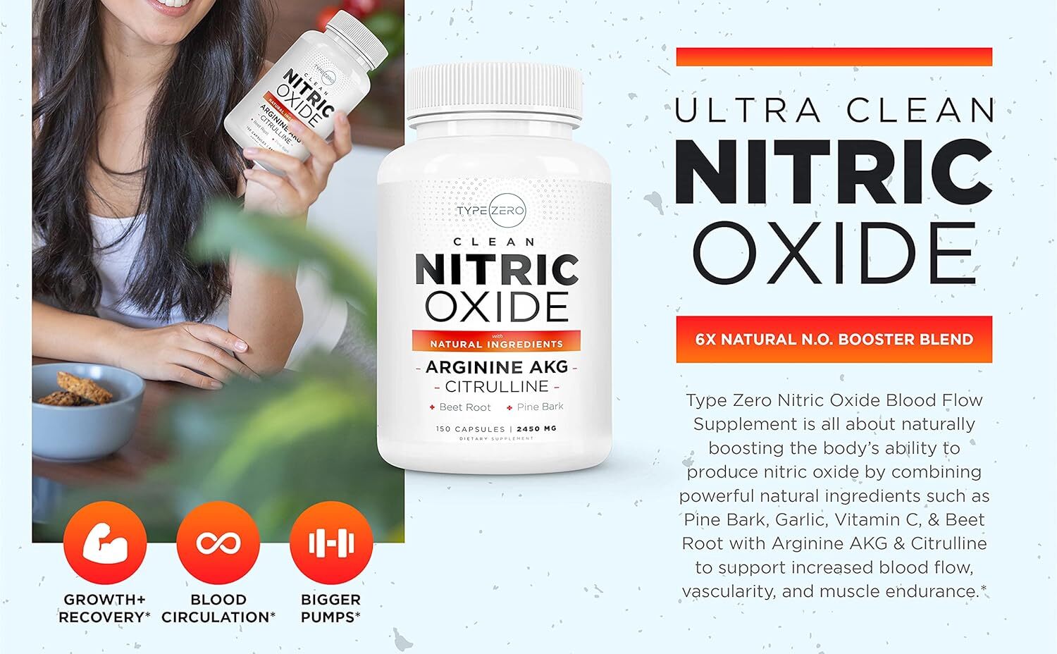 new Type Zero Nitric Oxide 6X Booster, 150 Veggie Capsules - Natural Supplement... TYPE ZERO - KOEEK