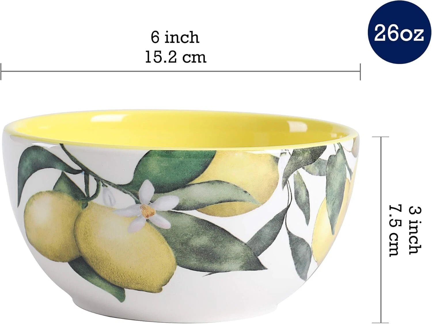 Ceramic Bowl Set of 4, 26 oz, for Pasta, Salads, Grains, Soups. 07FC0E-D4 - KOEEK