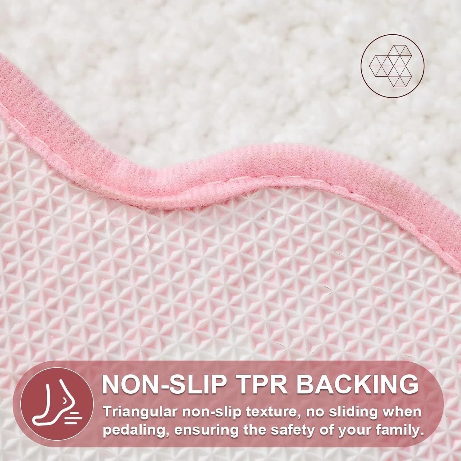 Scalloped Pink Bathroom Rugs Non Slip Washable, Quick Dry Absorbent Soft Plush 07FC0E-D4 - KOEEK