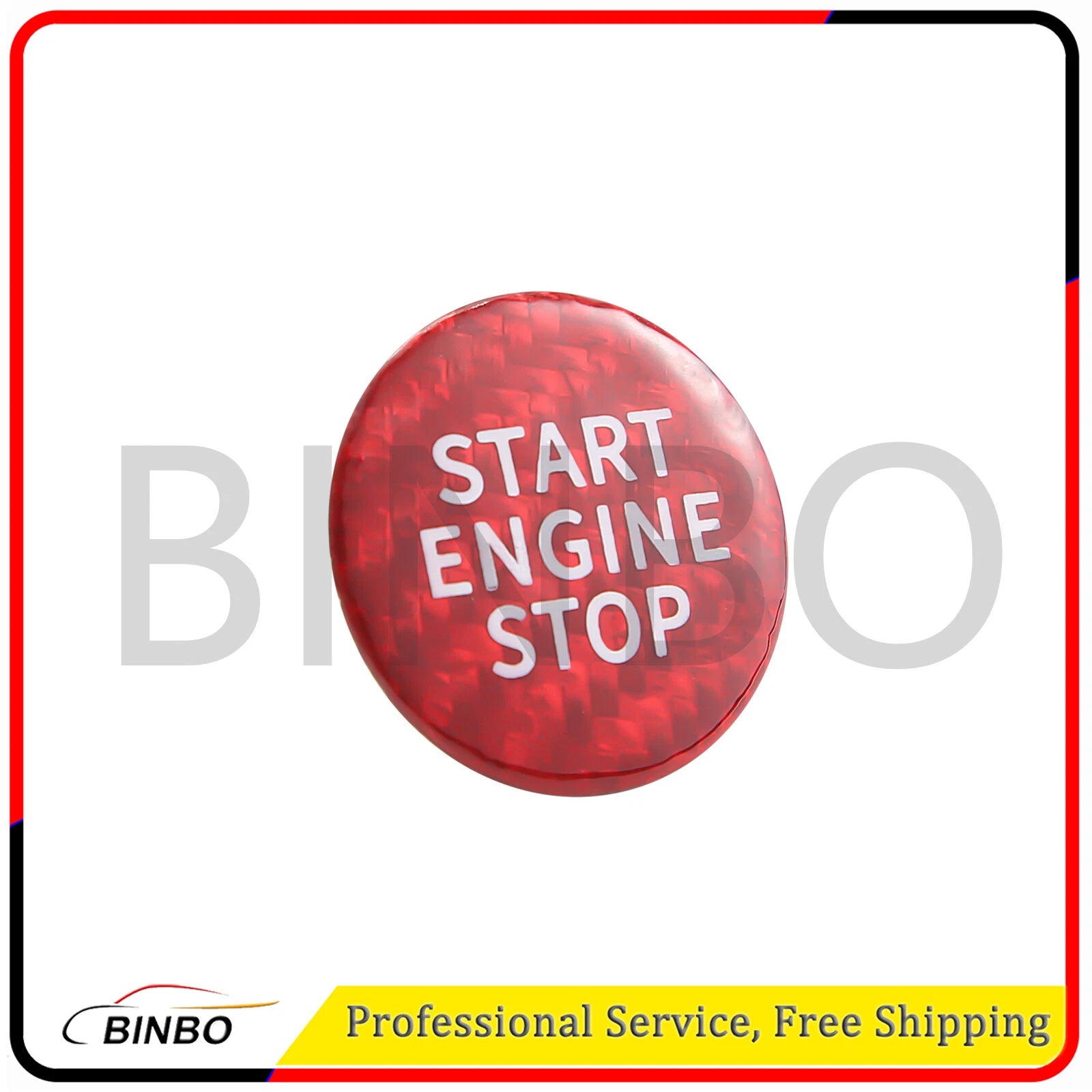 Carbon Fiber Stop Start Button Cap Cover Red for 2019-2010 BMW G20 G28 3 Series 07FC0E-D4 - KOEEK