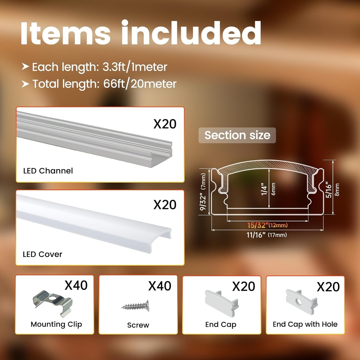 new Muzata 20Pack 3.3FT/1M LED Channel Aluminum U Shape Silver 20Pack, MUZATA - KOEEK