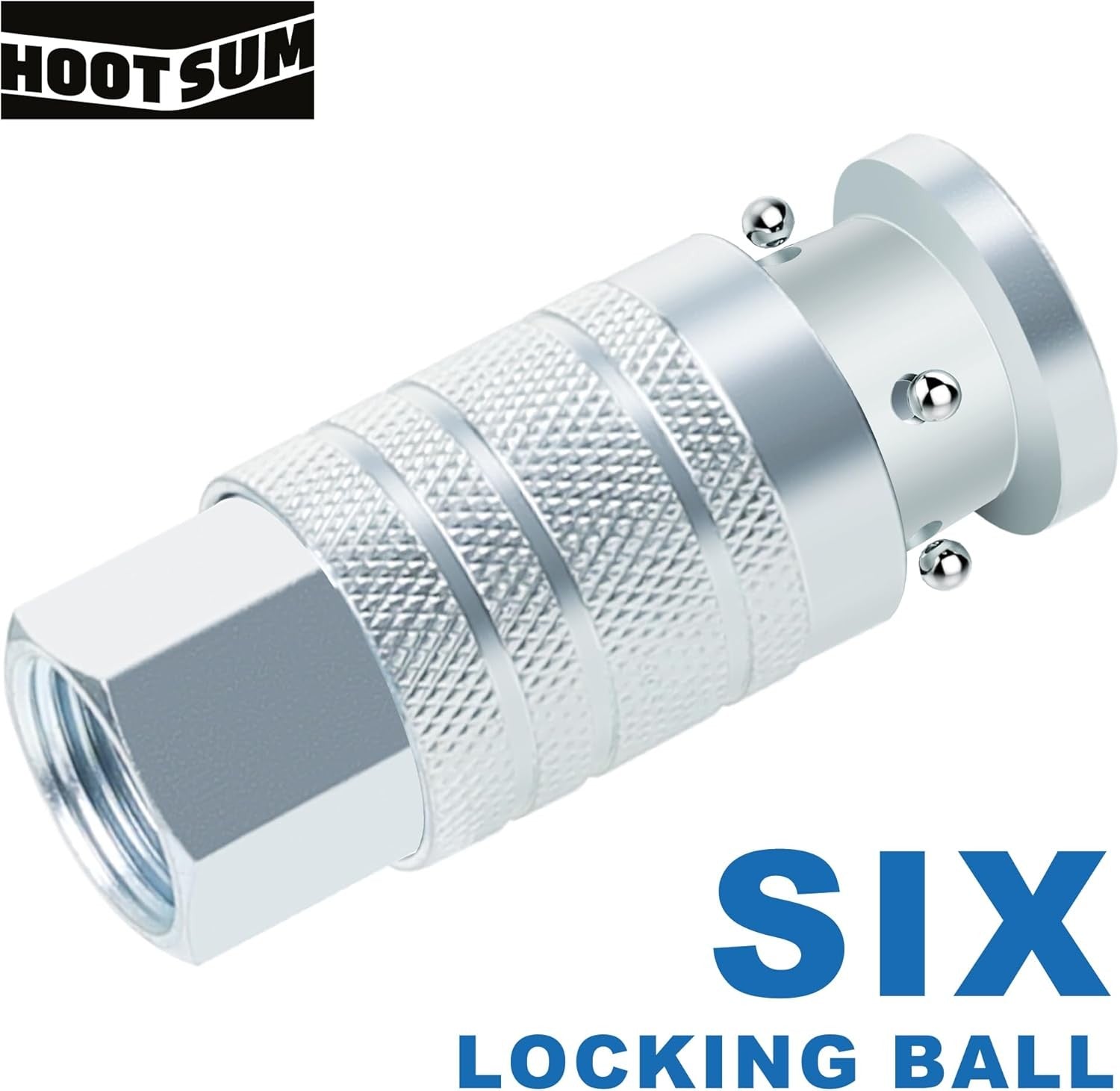 new 1/2” Air Hose Fittings Set, High Flow 2PCS Industrial Type Coupler Silver 07FC0E-D4 - KOEEK
