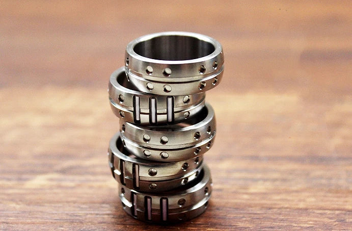 TC4 Titanium Alloy Ring CNC Made Men Women Finger Rings EDC Gift 07FC0E-D4 - KOEEK