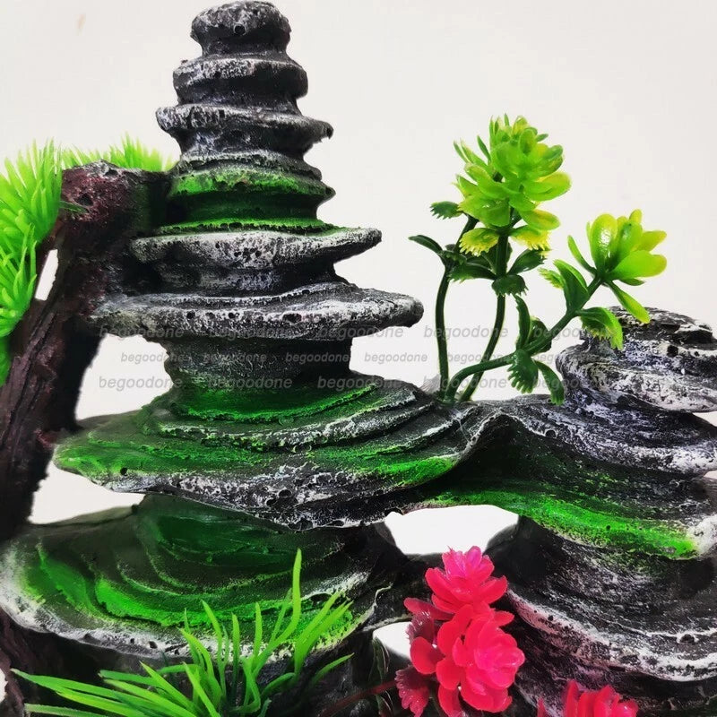Big Aquarium Rockery Ornament Mountain Tree Fish Tank Decorations Accessories 07FC0E-D4 - KOEEK