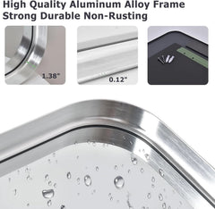 Silver Bathroom Mirror for Wall, 30x22''Rectangular Aluminum Alloy Framed Mirror 07FC0E-D4 - KOEEK