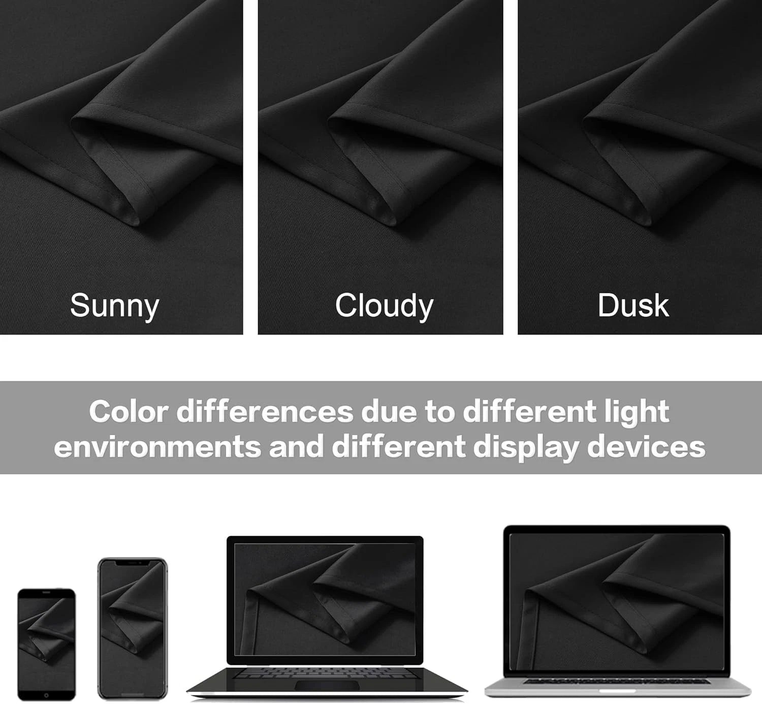 Black blackout curtains (52 inches wide x 120 inches long, 2 panels) 07FC0E-D4 - KOEEK