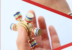 Brass Fidget 6 Point Hand Spinner Finger Gyro Toy EDC Focus Stress Reliever Toys 07FC0E-D4 - KOEEK