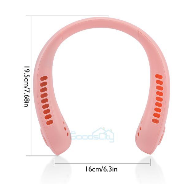 ny Bærbar USB Oppladbar Nakkebånd Lazy Neck Hengende Dual Cooling Mini Fan USA