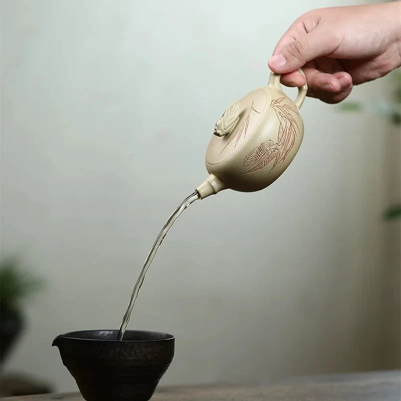 150ml Purple Clay Handcarved Teapot Cicada Chirping High-end Kung Fu Tea Set 07FC0E-D4 - KOEEK