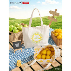 MINISO Chiikawa Fruit‑Market Series Towel‑Embroidered Shoulder Tote Bag MINISO - KOEEK