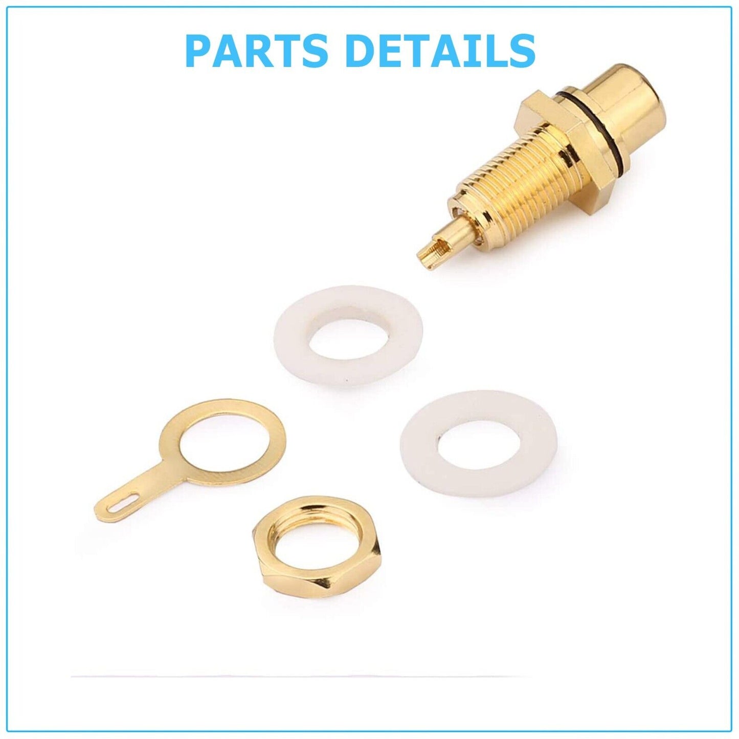 10 Pcs RCA Female Chassis Panel Mount Jack Socket Connector 24K Gold Plated USA