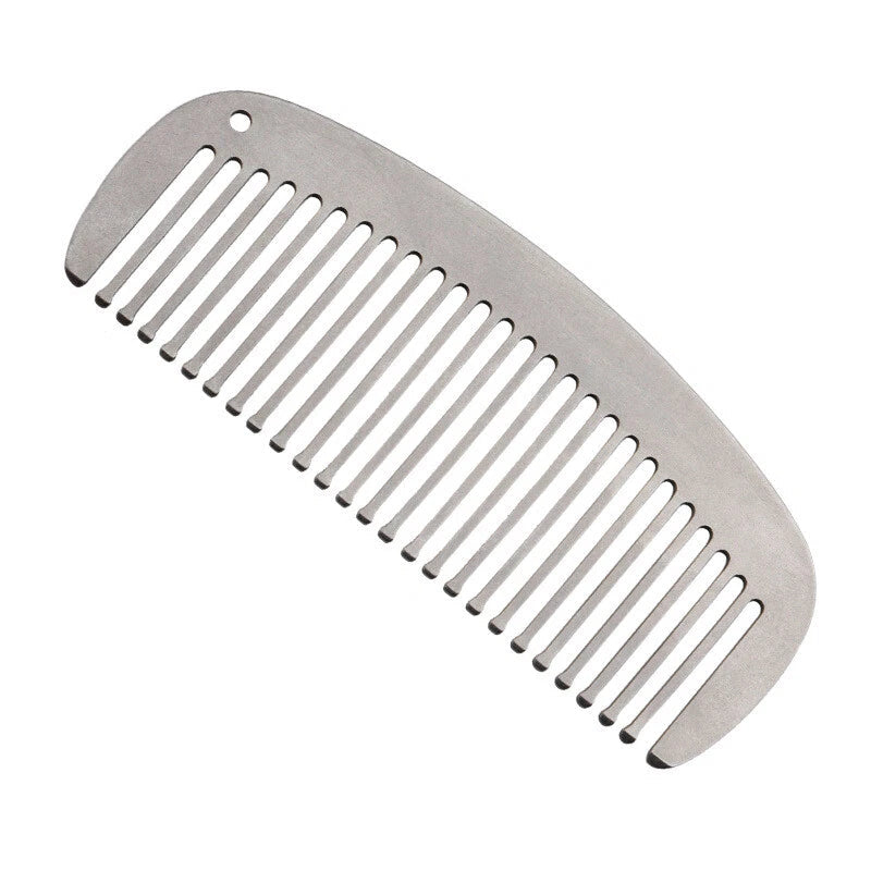 Women Titanium Alloy Comb Hair Beard Pocket Comb Portable Anti-static EDC Combs 07FC0E-D4 - KOEEK