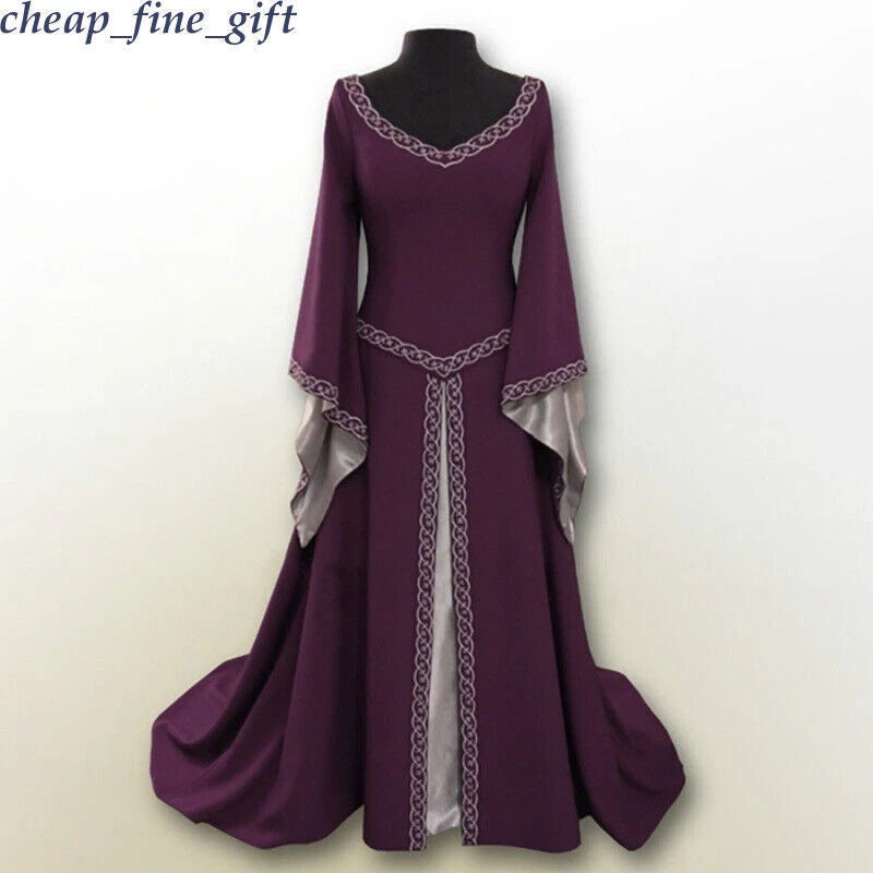 Women Medieval Renaissance Fancy Maxi Princess Dress Halloween Cosplay Costumes 07FC0E-D4 - KOEEK