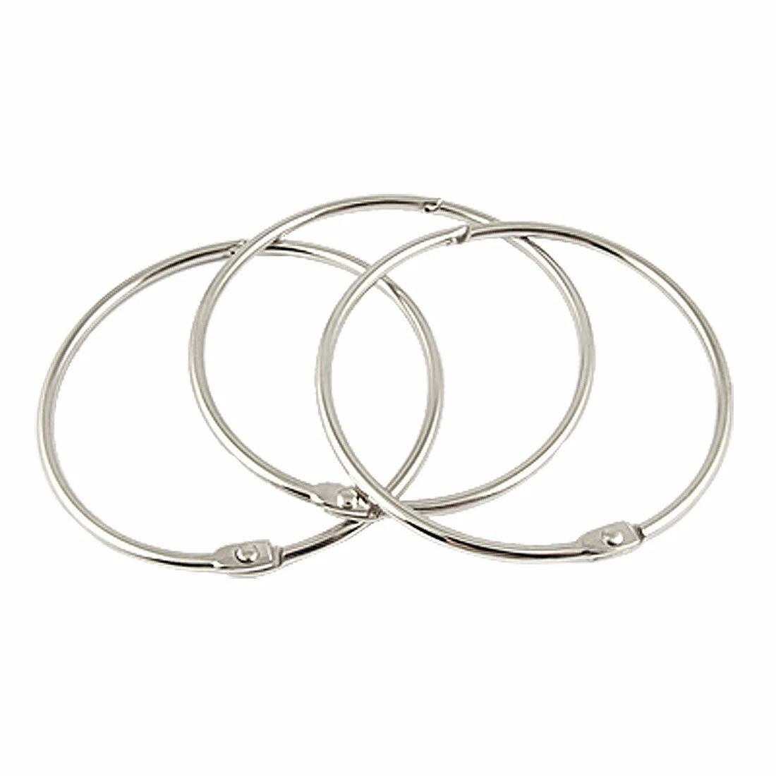 Split Style Metal Silver Tone Key Ring Keychains 3 Pcs 07FC0E-D4 - KOEEK
