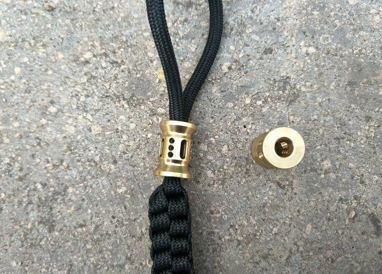 2pcs EDC Brass Knife Lanyard Bead Torch Flashlight Parachute Paracord Cord Tool 07FC0E-D4 - KOEEK