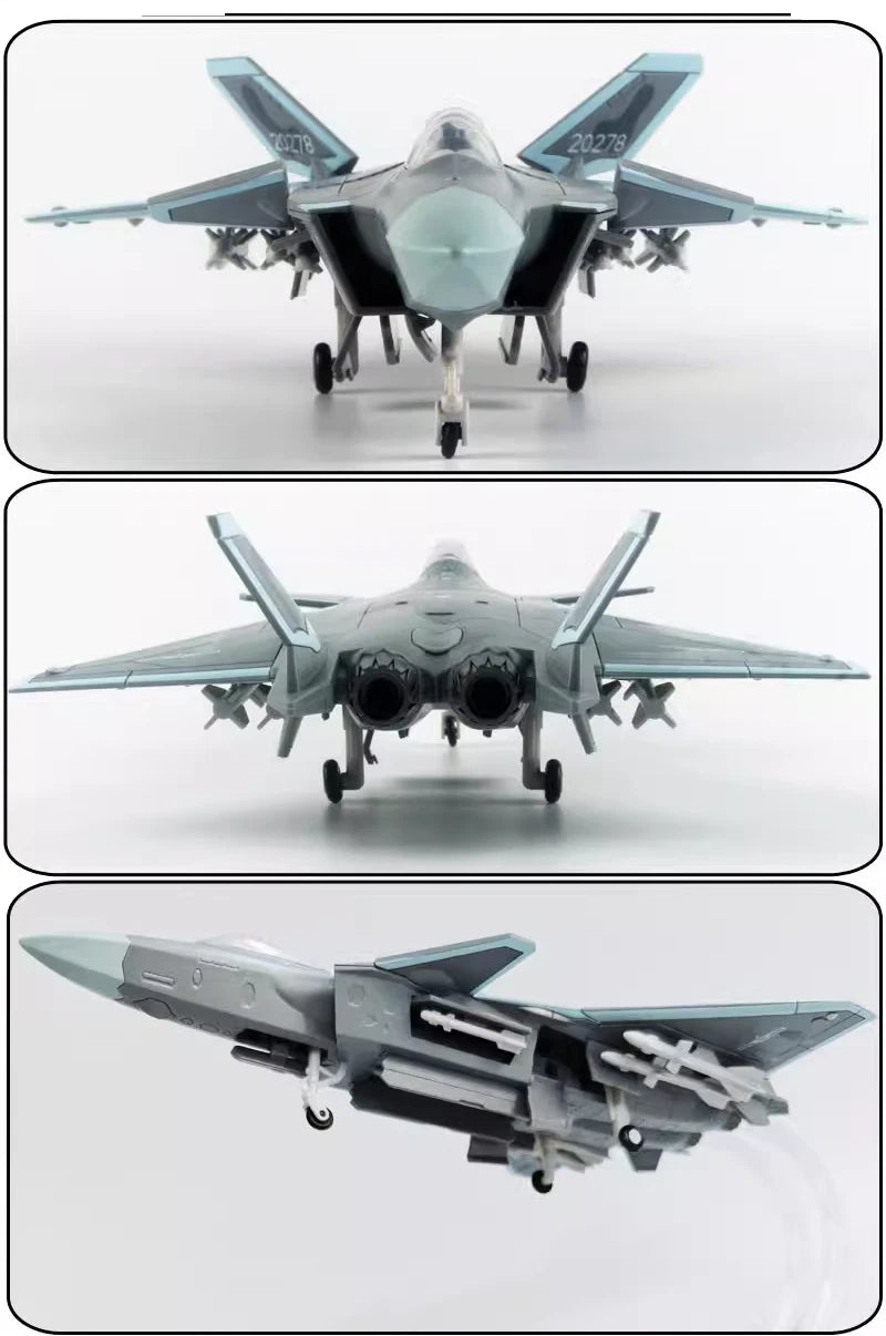 1/72 PLA J-20 Fighter Plastic Painted Unassembled Toy Model 07FC0E-D4 - KOEEK