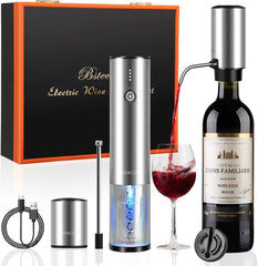 Electric Wine Corkscrew Set Rechargeable 2-in-1 Auto Wine Decanter 07FC0E-D4 - KOEEK